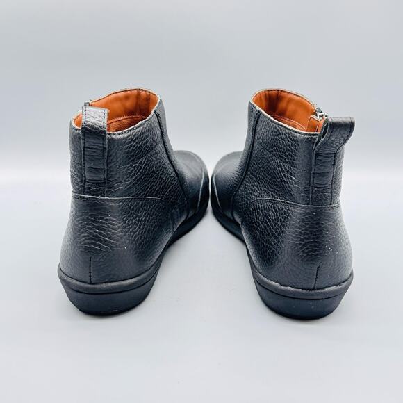 Vionic Boots Womens 11 Black Pebbled Leather Ankle Side Zip Comfort Booties - Picture 8 of 13